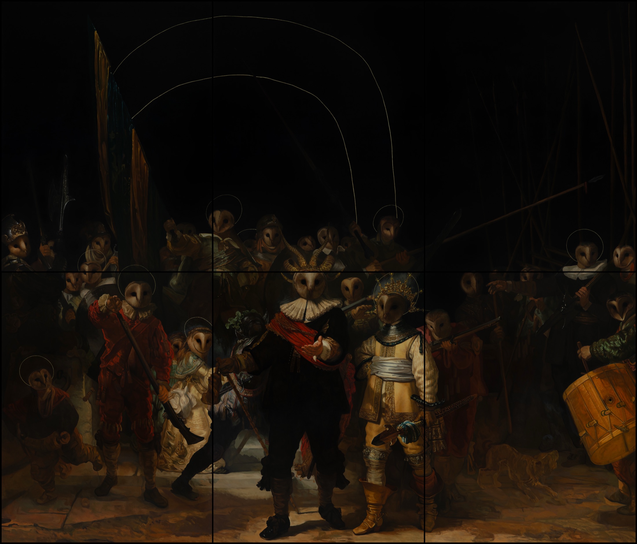 Group Portrait of Desire (after Rembrandt), 2025, oil on canvas by Seong Keun Park.